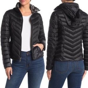 Nautica Black Reversible Hooded Packable Puffer Jacket Size XS